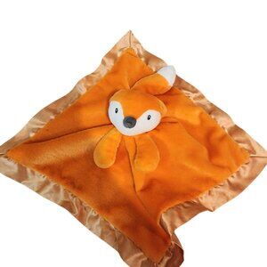 FOX ANIMAL LOVEY SECURITY BLANKET PLUSH with TAIL Satin Back
